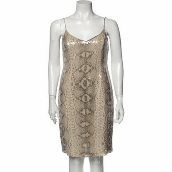 Dresses & Skirts - 100% silk lined sequin beaded boutique brand dress size 8 new with tag
